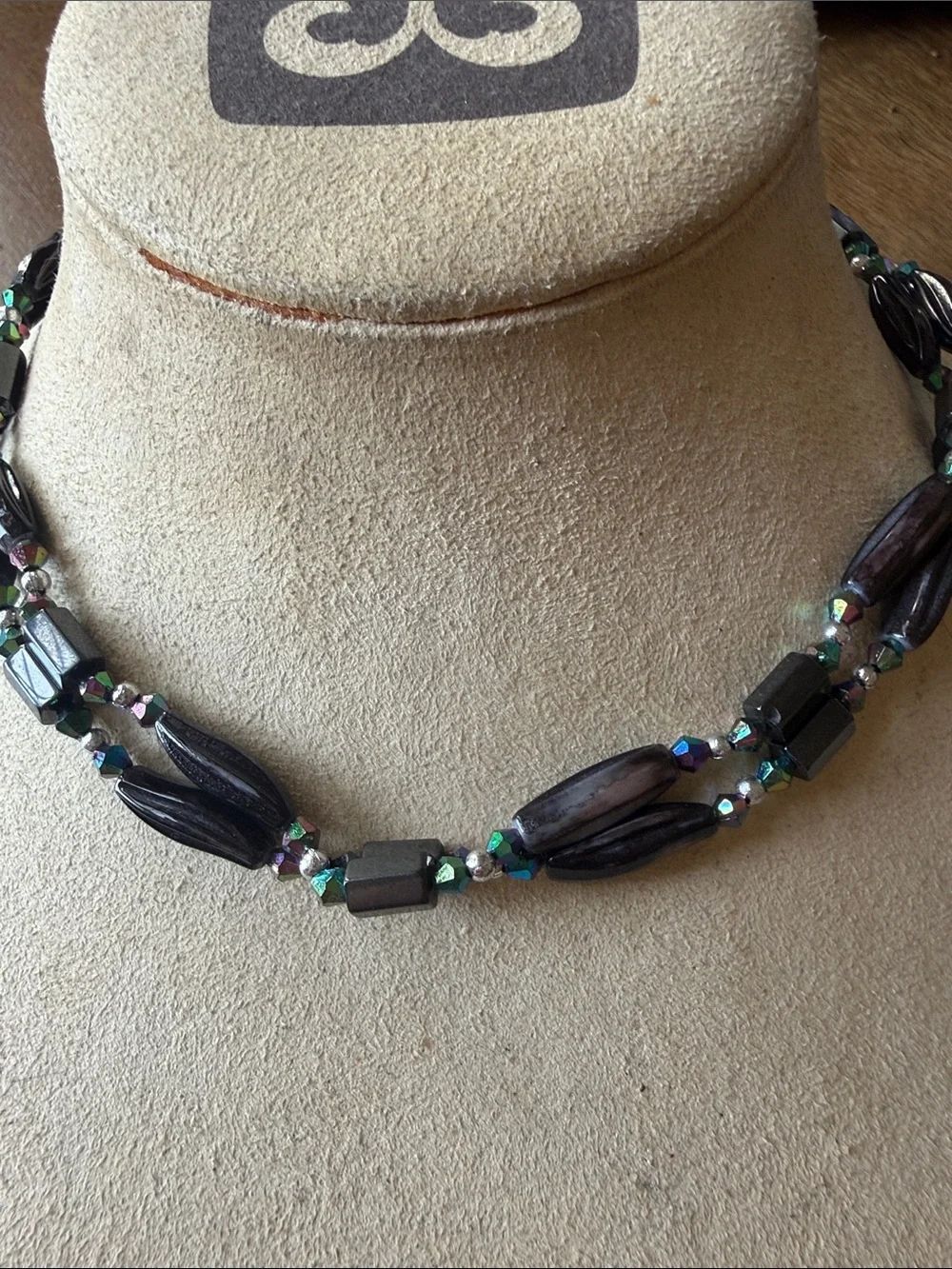 Magnetic Strand Black Bead Iridescent Multi-Color Necklace/Bracelet or Anklet!